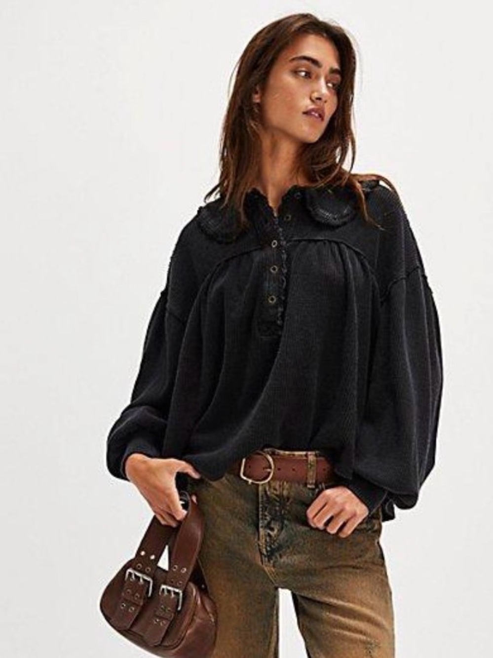 FREE PEOPLE x We The Free Queen Of Hearts Thermal in black size small